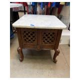 Vintage Louis XV Style Marble Top Side Table
