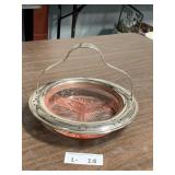 Vintage Pink Depression Glass Divided Dish