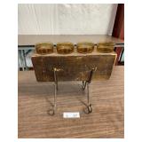 Vintage Wooden Sugar Mold Candle Holder