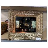 VIntage Metal Frame Lighted Religious Clock