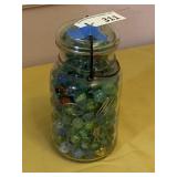 Vintage Snap Lid Ball Jar w/Marbles