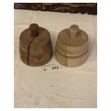 (3) Butter Molds - 1- Glass  - 2 Wood