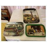 (3) Metal John Deere Trays