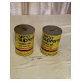 (2) ARCO Motor Oil Can Banks