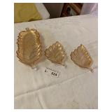 Jeannette Glass Company Carnival Glass Leaf Dishes