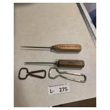 Vintage Advertisement Ice Picks & Bottle Openers