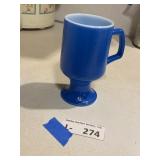 Vintage Blue Textured Pedestal Mug