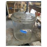 Glass Canister w/Lid (not matching lids)