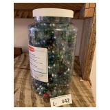 1gal Plastic Jar of  Glass Marbles