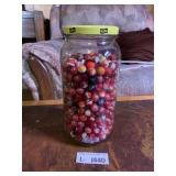 Glass Jar of Marbles (Red)