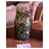 Atlas Glass Snap Lid Jar of Marbles
