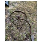 Antique Iron Wagon Implement Wheels