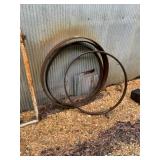(4) Antique Steel Wagon Wheel Rings