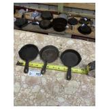 (3) Small Cast Iron Mini Skillets