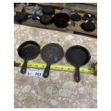 (3) Small Cast Iron Mini Skillets