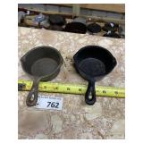 (2) Small Cast Iron Mini Pots
