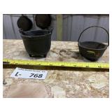 (2) Small Cast Iron Mini Cauldrons