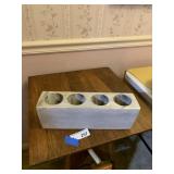 Rustic Wooden Sugar Mold Candle Holder