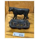 Vintage Cast Iron Soap  Dish Holder Cow