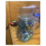 Glass Snowman Jar of Marbles