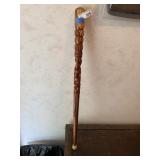Vintage Hand Carved Wooden Walking Stick