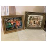 (2) Reclaimed Barn Wood Framed Wall Art