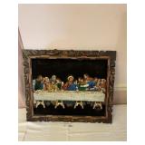 Vintage Velvet Last Supper Wall Decor