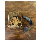 VIntage Dick Tracy Book, Toy Gun, Top