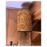 Vintage Hanging Swag Lamp w/Velvet Shade