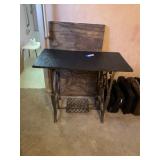 Antique The Free Sewing Machine Base w/Wood Top