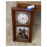 Danbury Mint Gemran Shepherd Stained Glass Clock