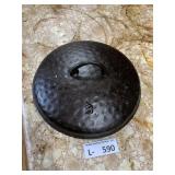 Vintage Cast Iron Hammered Lid #8
