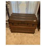 Vintage Flat-Top Steamer Trunk