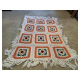 Vintage crochet Granny Square Blanket