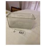 Vintage Ribbed Glass Salt Box