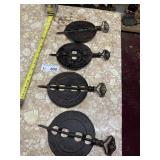 (4) Vintage Griswold Stove Dampers