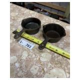 (2) Small Cast Iron Mini Pots