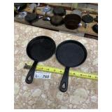 (2) Small Cast Iron Mini Skillets