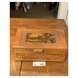 Vintage Dovetail Wood Jewelry Box