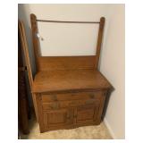 Vintage Victorian-Style Oak Washstand