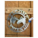 Round Metal WELCOME FRIENDS Sign