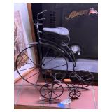 (2) Metal High Wheel Bicycle Decor