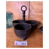 Cast Iron Triple Nut Dish