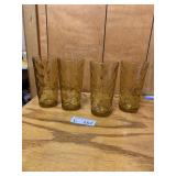 Anchor Hocking Honeycomb Amber Glass Tumblers