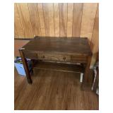 Wood Library Table approx 42-1/2 x 26-1/2 x 30
