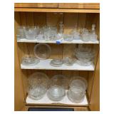 Misc Clear Glass Crystal Dishes Decor in Cabinet