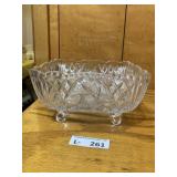 HEavy Cut Crystal Glass Footed Bowl