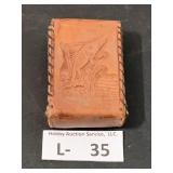 Vintage Leather Hand-Tooled Cigarette Case
