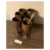 MCM Vintage Wooden Goblets