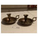 (2) Hammered Copper Brass Candle Holder